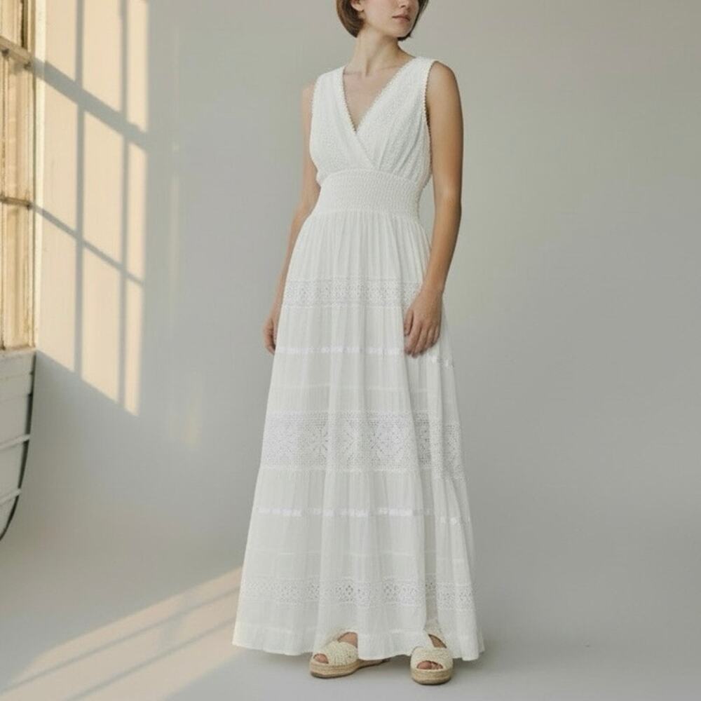 Y2K Magic Floral Lace Sleeveless Cottage Maxi Dress NWT - M